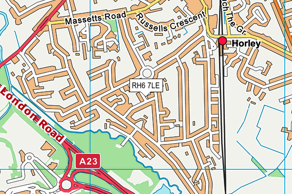 RH6 7LE map - OS VectorMap District (Ordnance Survey)