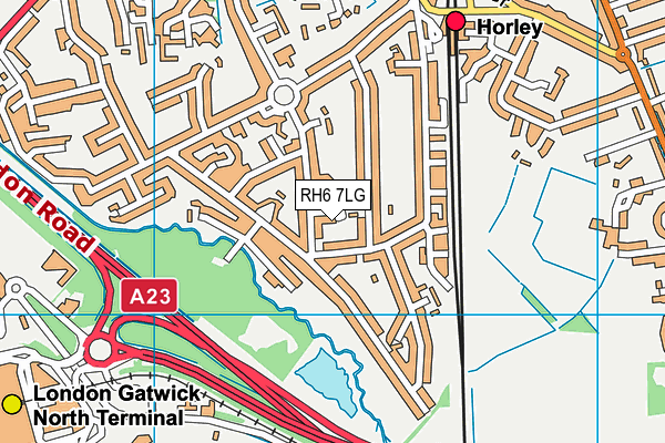 RH6 7LG map - OS VectorMap District (Ordnance Survey)