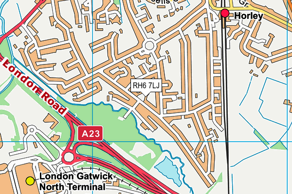 RH6 7LJ map - OS VectorMap District (Ordnance Survey)