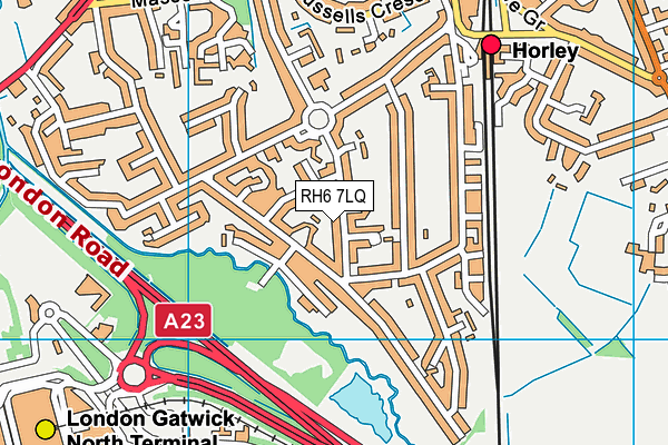 RH6 7LQ map - OS VectorMap District (Ordnance Survey)