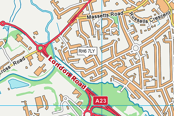 RH6 7LY map - OS VectorMap District (Ordnance Survey)