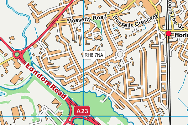 RH6 7NA map - OS VectorMap District (Ordnance Survey)