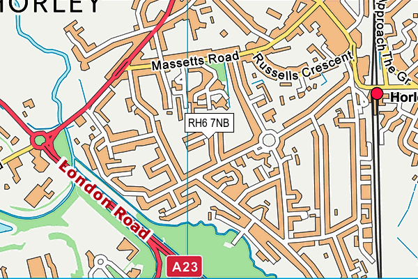 RH6 7NB map - OS VectorMap District (Ordnance Survey)