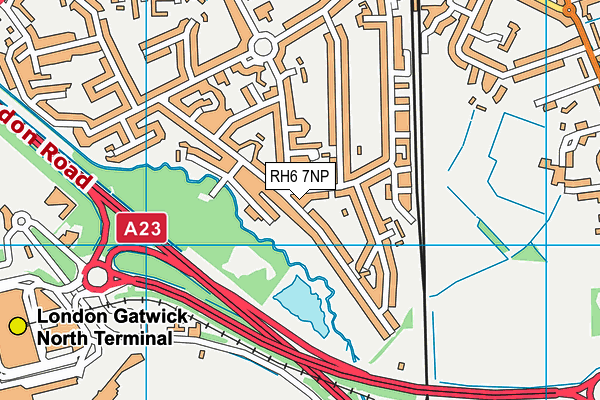 RH6 7NP map - OS VectorMap District (Ordnance Survey)