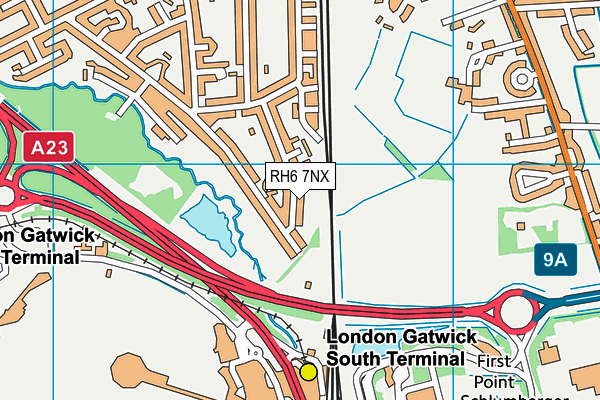 RH6 7NX map - OS VectorMap District (Ordnance Survey)