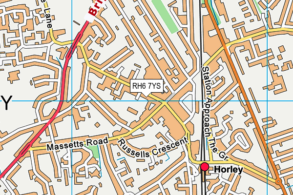 RH6 7YS map - OS VectorMap District (Ordnance Survey)