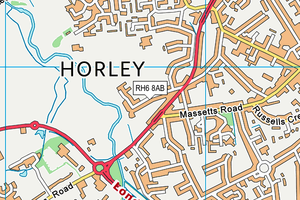 RH6 8AB map - OS VectorMap District (Ordnance Survey)