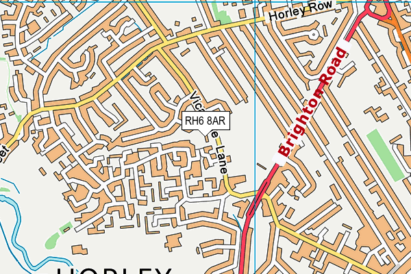 Horley Recreation Ground map (RH6 8AR) - OS VectorMap District (Ordnance Survey)
