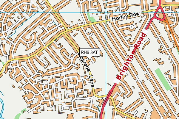 RH6 8AT map - OS VectorMap District (Ordnance Survey)