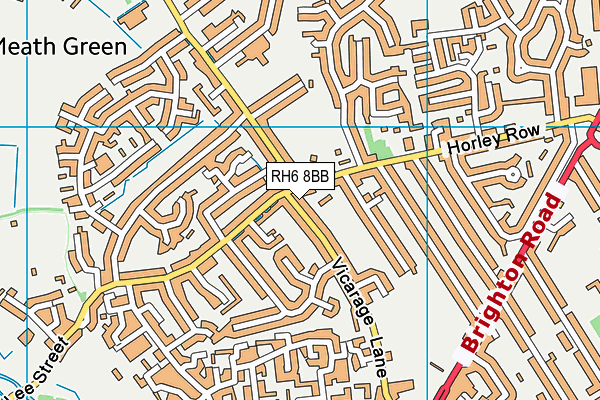 RH6 8BB map - OS VectorMap District (Ordnance Survey)