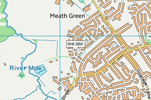 RH6 8BW map - OS VectorMap District (Ordnance Survey)