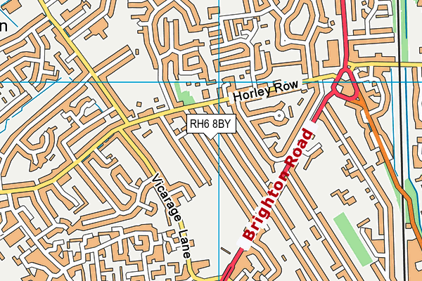 RH6 8BY map - OS VectorMap District (Ordnance Survey)