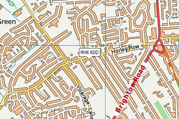 RH6 8DD map - OS VectorMap District (Ordnance Survey)
