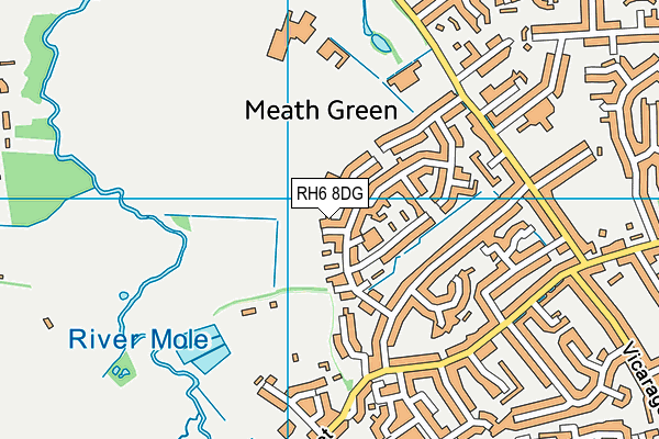 RH6 8DG map - OS VectorMap District (Ordnance Survey)