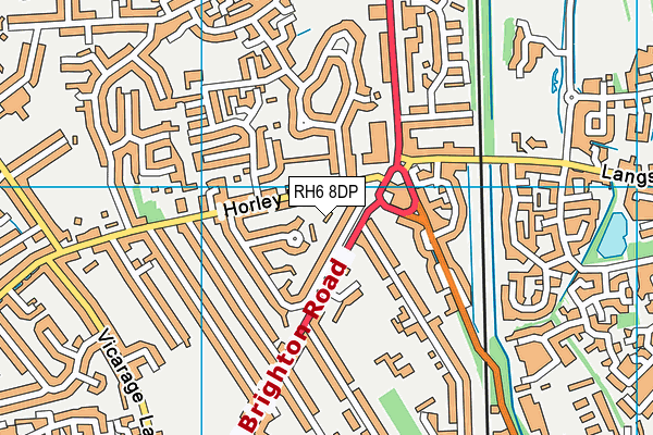 RH6 8DP map - OS VectorMap District (Ordnance Survey)