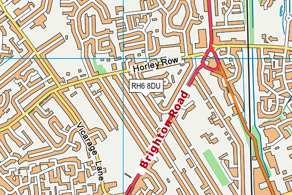 RH6 8DU map - OS VectorMap District (Ordnance Survey)