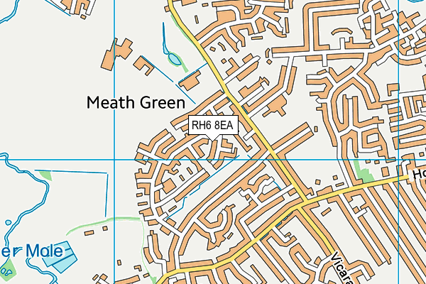 RH6 8EA map - OS VectorMap District (Ordnance Survey)