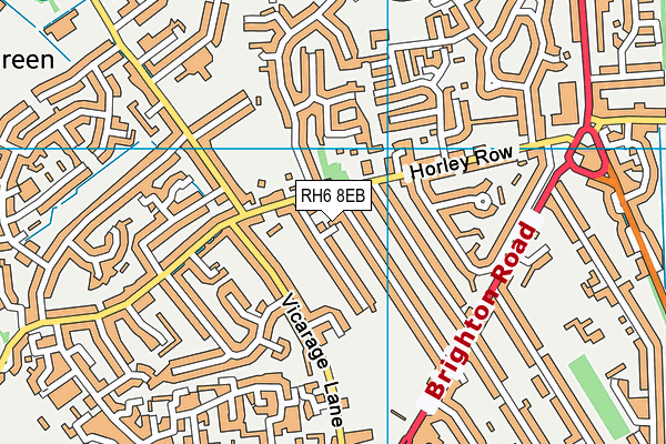 RH6 8EB map - OS VectorMap District (Ordnance Survey)