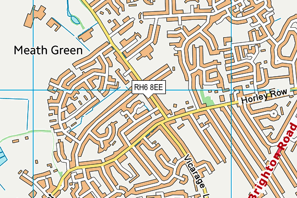 RH6 8EE map - OS VectorMap District (Ordnance Survey)
