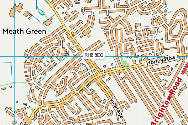 RH6 8EG map - OS VectorMap District (Ordnance Survey)