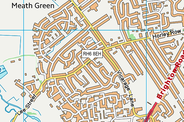 RH6 8EH map - OS VectorMap District (Ordnance Survey)