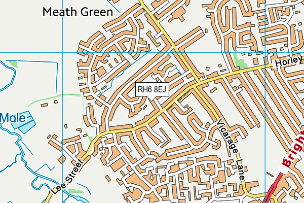 RH6 8EJ map - OS VectorMap District (Ordnance Survey)