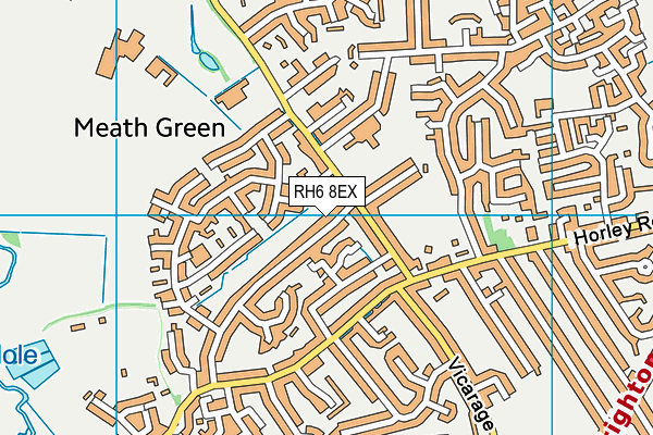 RH6 8EX map - OS VectorMap District (Ordnance Survey)