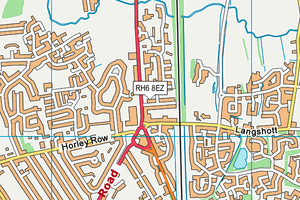 RH6 8EZ map - OS VectorMap District (Ordnance Survey)