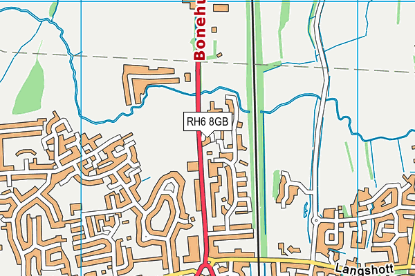 RH6 8GB map - OS VectorMap District (Ordnance Survey)