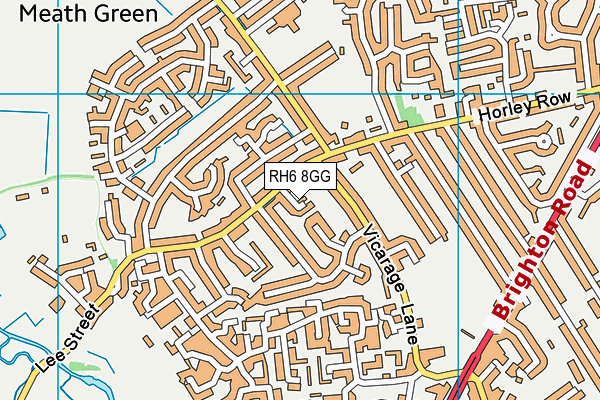 RH6 8GG map - OS VectorMap District (Ordnance Survey)