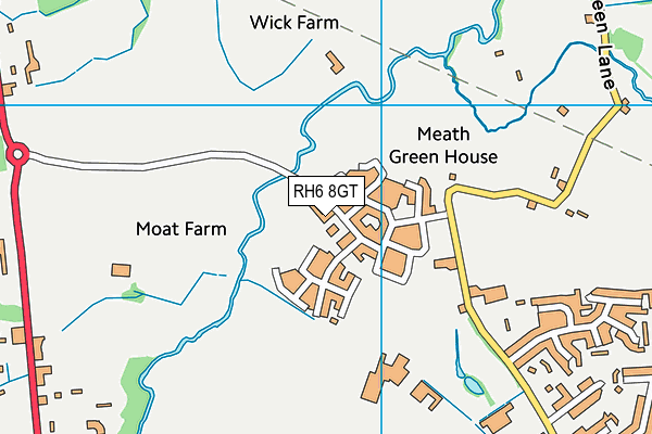 RH6 8GT map - OS VectorMap District (Ordnance Survey)