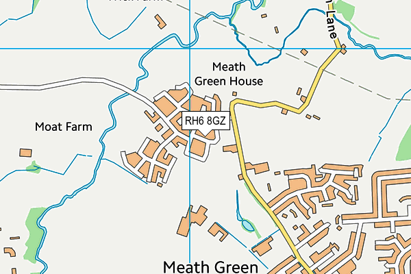 RH6 8GZ map - OS VectorMap District (Ordnance Survey)