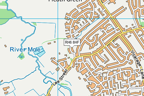 RH6 8HF map - OS VectorMap District (Ordnance Survey)