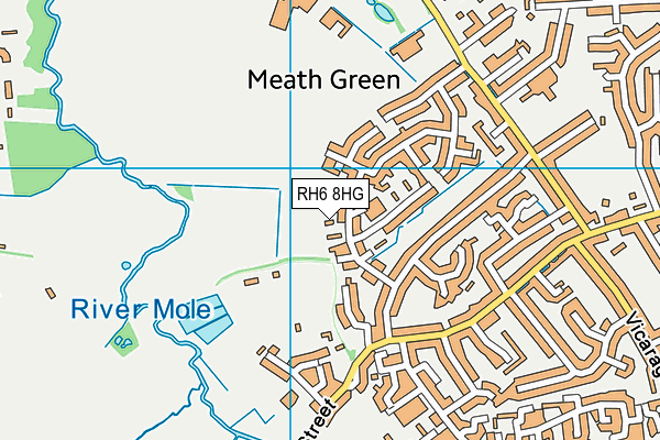 RH6 8HG map - OS VectorMap District (Ordnance Survey)