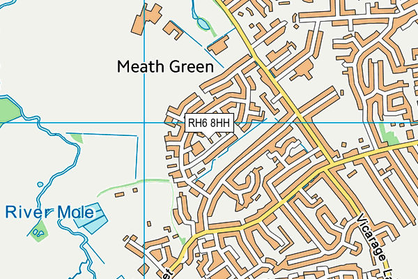 RH6 8HH map - OS VectorMap District (Ordnance Survey)