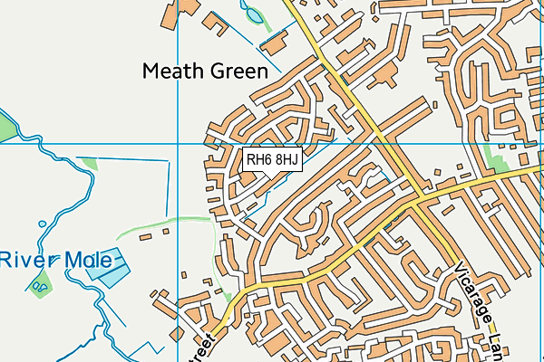 RH6 8HJ map - OS VectorMap District (Ordnance Survey)
