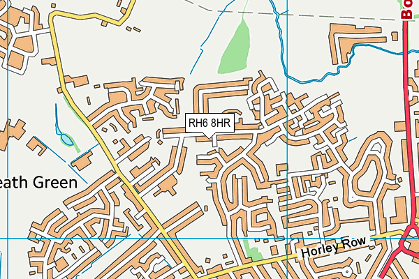 RH6 8HR map - OS VectorMap District (Ordnance Survey)