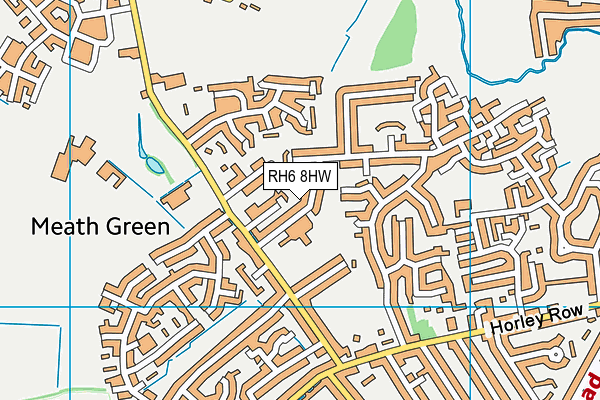 RH6 8HW map - OS VectorMap District (Ordnance Survey)