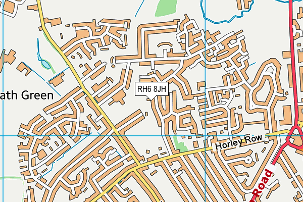 RH6 8JH map - OS VectorMap District (Ordnance Survey)