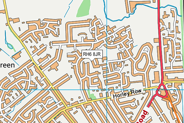 RH6 8JR map - OS VectorMap District (Ordnance Survey)