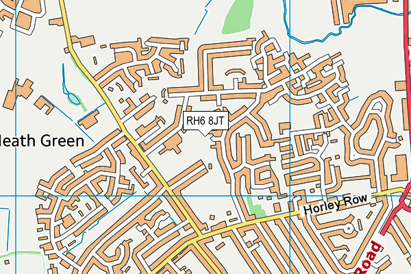 RH6 8JT map - OS VectorMap District (Ordnance Survey)