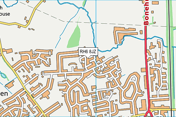 RH6 8JZ map - OS VectorMap District (Ordnance Survey)