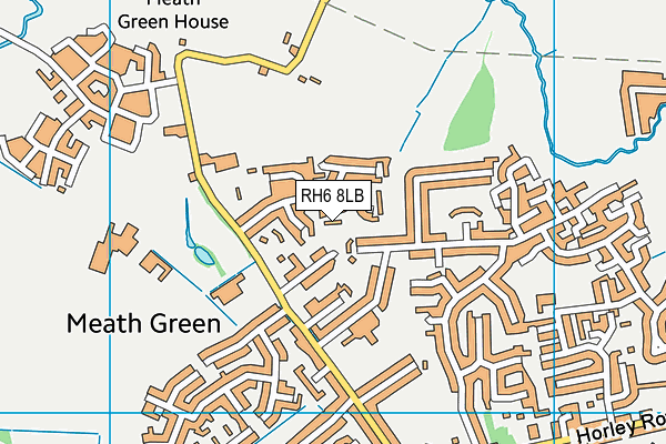 RH6 8LB map - OS VectorMap District (Ordnance Survey)