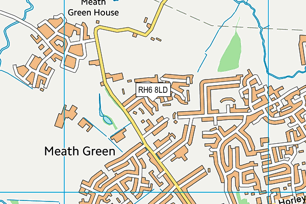 RH6 8LD map - OS VectorMap District (Ordnance Survey)