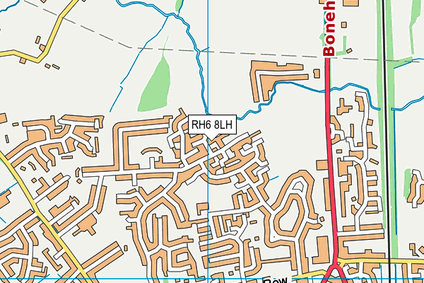 RH6 8LH map - OS VectorMap District (Ordnance Survey)