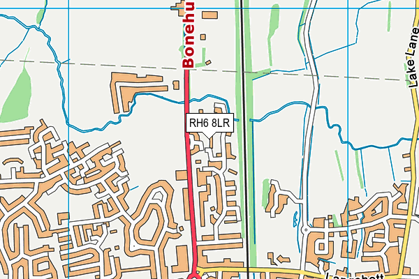 RH6 8LR map - OS VectorMap District (Ordnance Survey)