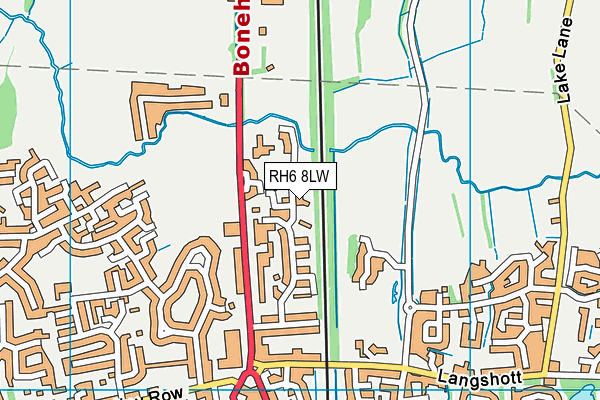 RH6 8LW map - OS VectorMap District (Ordnance Survey)