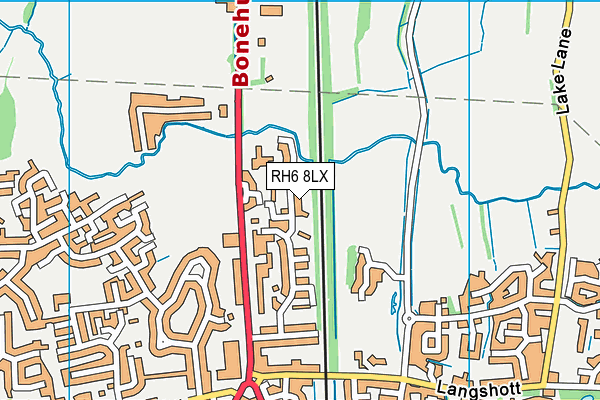 RH6 8LX map - OS VectorMap District (Ordnance Survey)