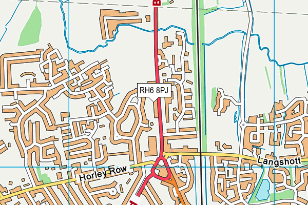 RH6 8PJ map - OS VectorMap District (Ordnance Survey)