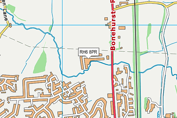 RH6 8PR map - OS VectorMap District (Ordnance Survey)